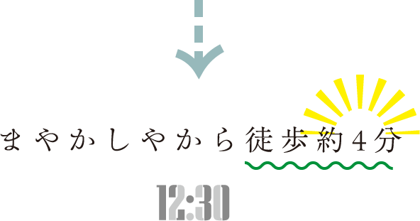 まやかしやから徒歩約4分 12:30