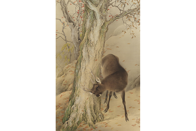 木島櫻谷《角とぐ鹿》　昭和7年（1932）　京都市美術館蔵