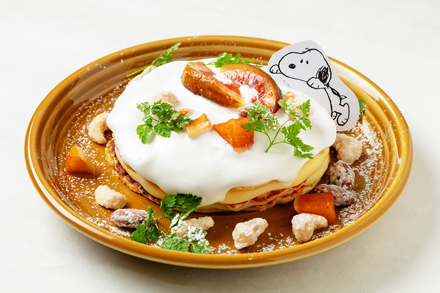 いちじくと白桃のゴロゴロパンケーキ（１３５０円）