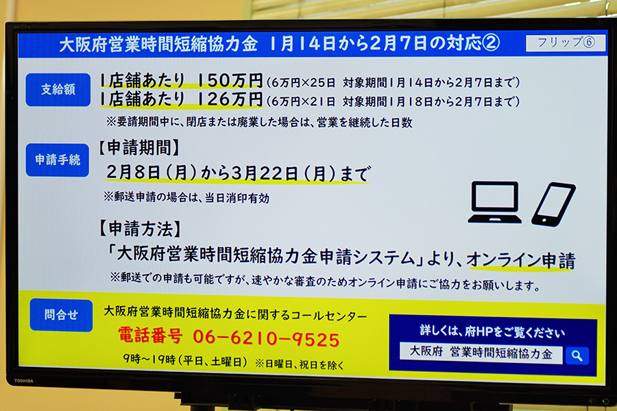 協力 営業 府 大阪 金 申請 時短