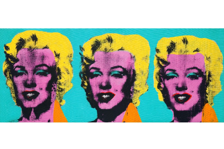 【日本初公開作品】 アンディ・ウォーホル 《三つのマリリン》 1962年 アンディ・ウォーホル美術館蔵 麻にアクリル、シルクスクリーン・インク、鉛筆 35.6 x 85.1cm
(C) The Andy Warhol Foundation for the Visual Arts, Inc. / Artists Rights Society (ARS), New York