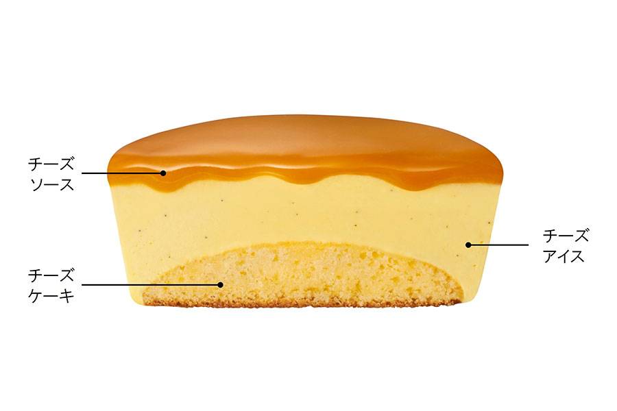 ３層のチーズでチーズテリーヌを表現