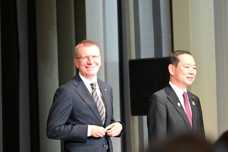 ラトビアのエドガルス・リンケービッチ大統領(撮影5月20日:大阪・関西万博)