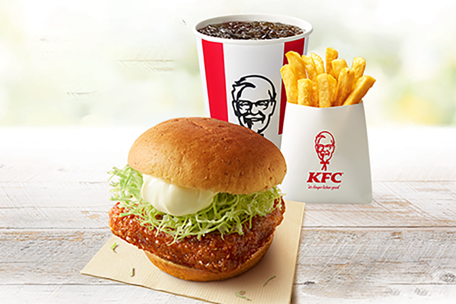 「ケンタランチ 和風チキンカツバーガーセット」(定価690円)