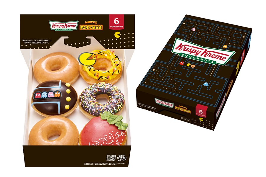 クリスピー・クリーム・ドーナツ×パックマンコラボ「パックマン ダズン ハーフ(6個)」(1825円〜)