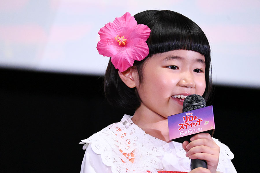 舞台挨拶に登壇した永尾柚乃ちゃん(5/22・大阪市内)(C)2025 Disney Enterprise,Inc All Lights Reserved.