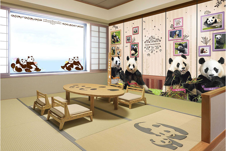 「南紀白浜マリオットホテル」の「Panda Family Farewell Stay」コラボルームイメージ