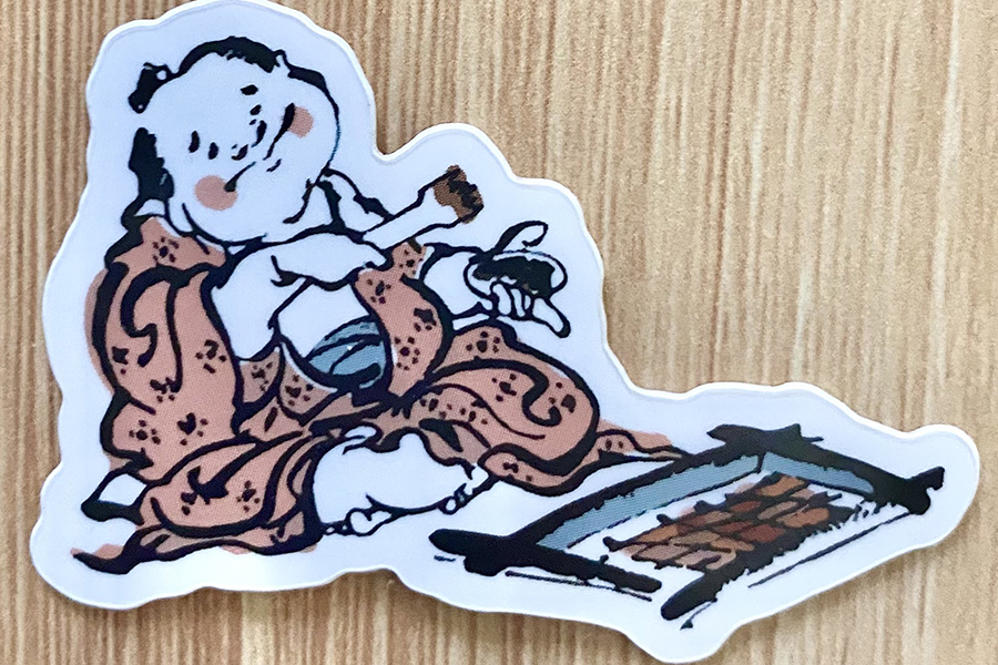おっさんが愛らしいステッカー(提供)