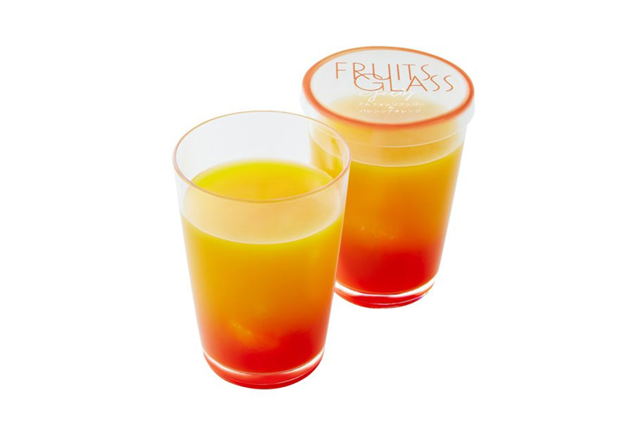 モロゾフの期間限定スイーツ「フルーツグラスゼリー(アルフォンソマンゴー&バレンシアオレンジ)」(292円)