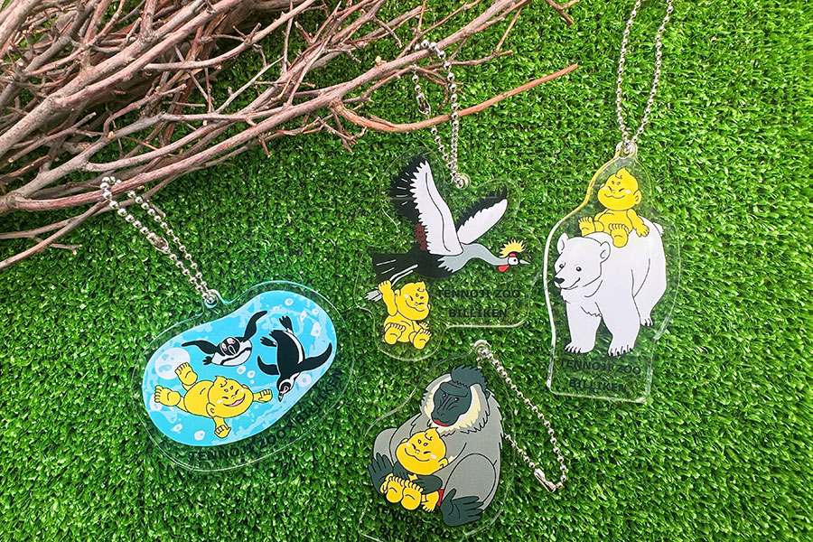 天王寺動物園×ビリケングッズ「アクリルキーチェーン」(全4種・各594円)