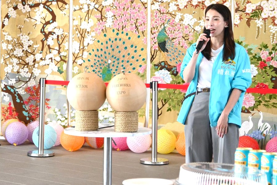 決起会に出席したキリンビール(8月23日・大阪市内)
