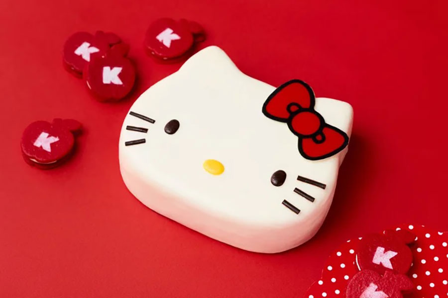 「ハローキティのわくわくスイーツパーティー」で食べられるHELLO KITTYの“はい、チーズ!”ケーキ