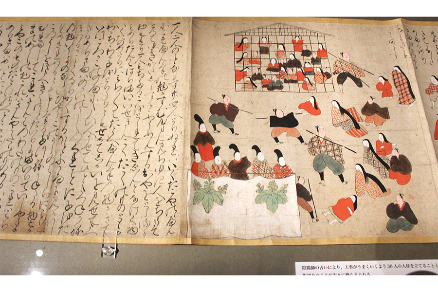 「築島物語絵巻」室町時代(16世紀) 巻子(二巻) 紙本着色 日本民藝館