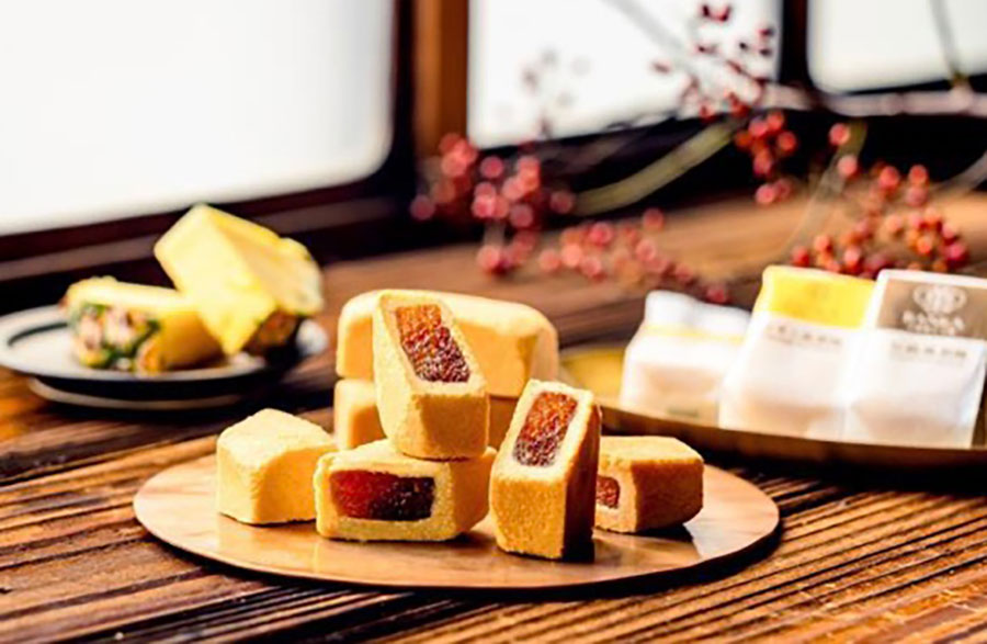 『電車 de 台湾マルシェ in 大阪上本町駅』に出店する「台湾菓子 万華」のパイナップルケーキのイメージ