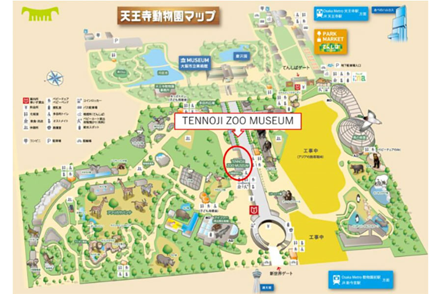 天王寺動物園の企画展『戦時中の動物園 ~語りつぐ、いのちの記憶~』会場の「TENNOJI ZOO MUSEUM」場所
