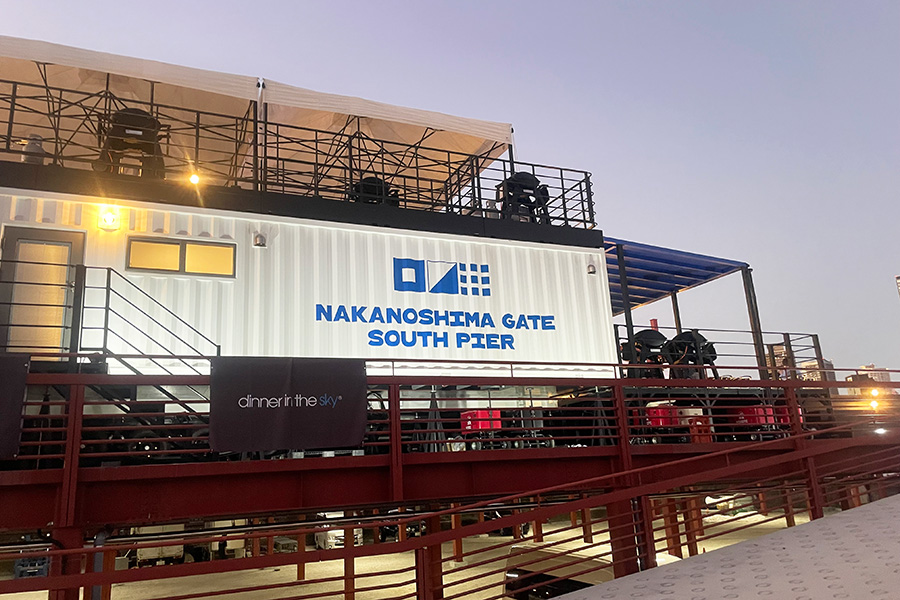 「Dinner in the Sky OSAKA」の会場である「中之島GATE サウスピア」