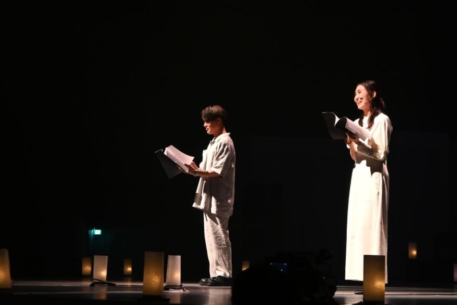 ゲストの声優・神尾晋一郎と若山詩音による熱のこもった怪談の朗読(9月9日/大阪・関西万博)