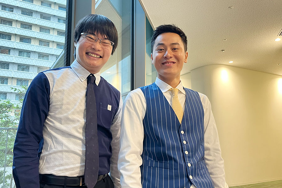 お笑いコンビ・オニイチャン(左から府上ふが、こんちゃん Lmaga.jp撮影)