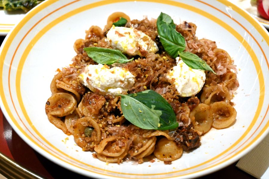 オレキエッテ-自家製XO醤、リコッタ、ケッパー、カラマタオリーブ