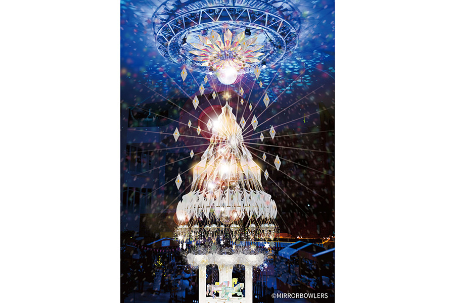 『クリスマスマーケット2025』ではミラーボールとイルミネーションのショータイムやメリーゴーランドの乗車も