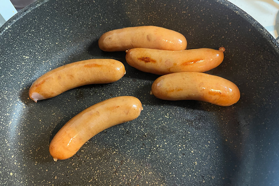 表面にツヤが出て、軽く焼き色が付いたら完成。破れる前に!