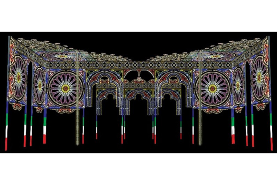 「旧外国人居留地」会場の作品名「オペレッタの劇場」。「ドッピオガゼボ」のイメージ