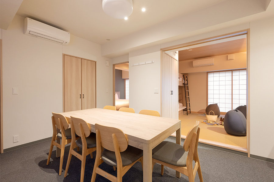 アパートメントホテル例:MIMARU大阪 心斎橋EASTのゲストルーム