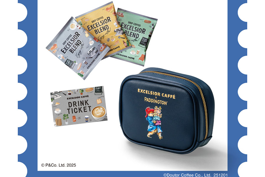 エクセルシオール カフェ×パディントンのコラボ福袋「C ポーチ&ドリップセット」(3000円)