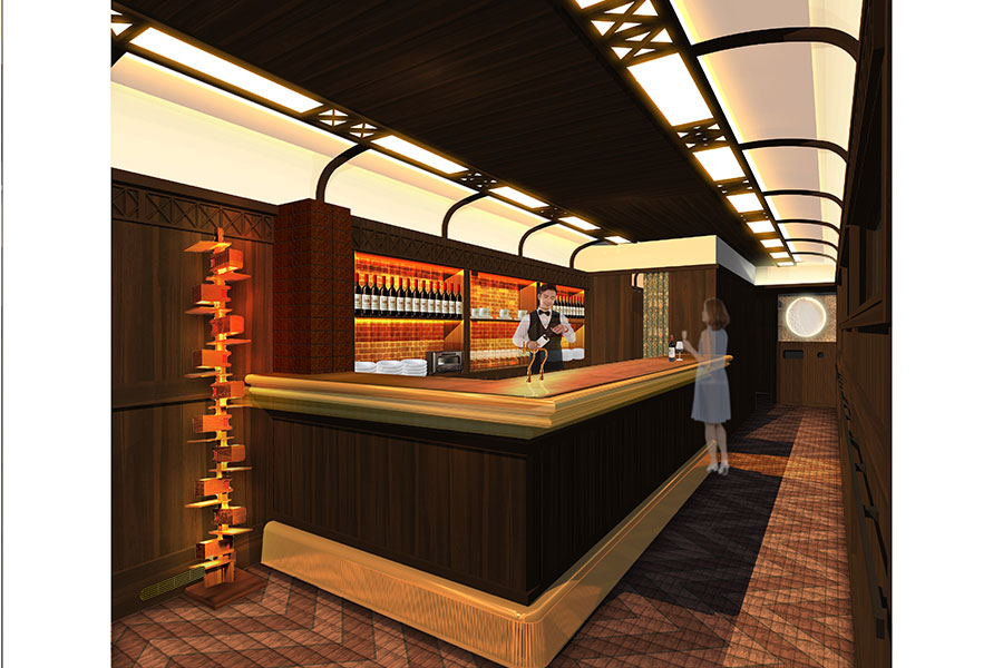 GRAN 天空_車内パース_3号車(ロビーラウンジ)