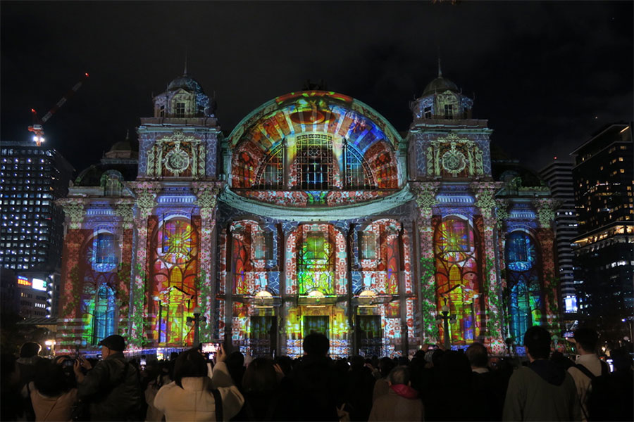 大阪市中央公会堂の「プロジェクションマッピング」昨年の様子(Lmaga.jp撮影)