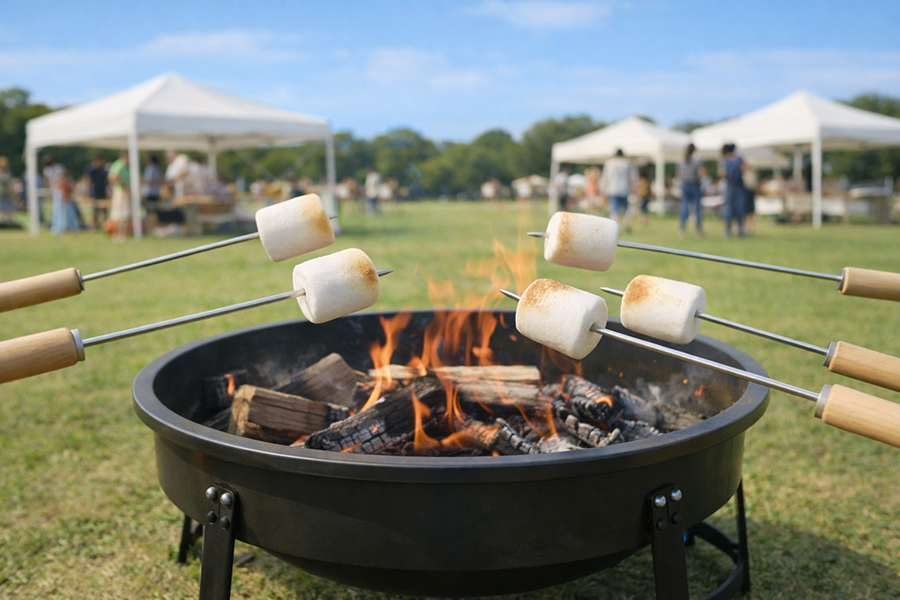 『奈良鉄道まつり with 平城京おいも大作戦』会場では「焼きマシュマロ体験」も実施