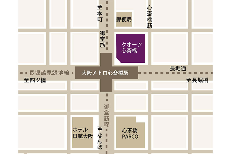 「クオーツ心斎橋」所在地