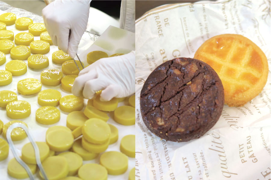 「ガレット オ ブール」実演販売の「ガレット オ ブール カリテ エキストラ」と「ガレット オ ブール カリテ エキストラ(ショコラ)」(各216円)(1月26日・高島屋大阪店バレンタイン『アムール・デュ・ショコラ』/Lmaga.jp撮影)