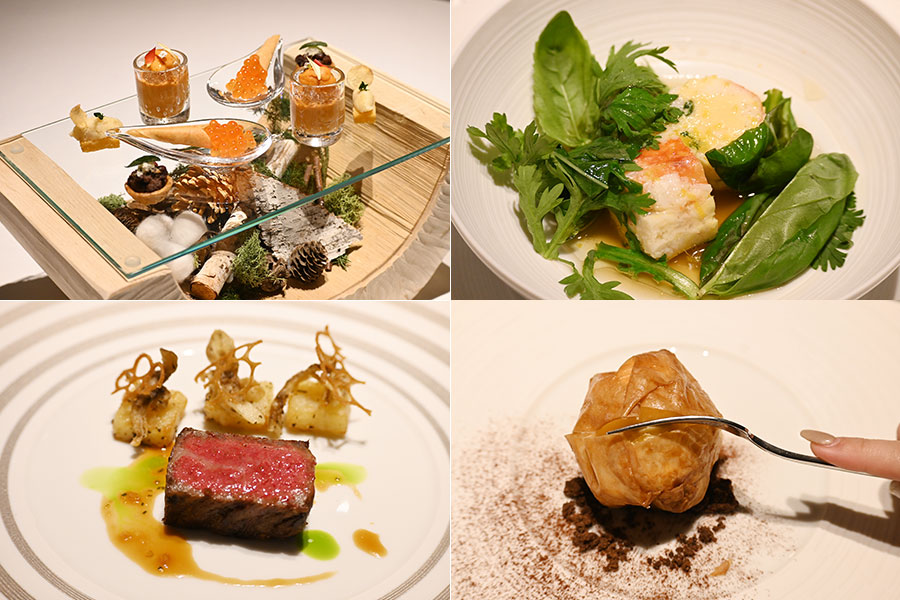 北海道の恵みとイタリア料理が組み合わさったコース料理。今回は「美しい組み合わせ」をテーマに食材の出会いを味わえる内容に