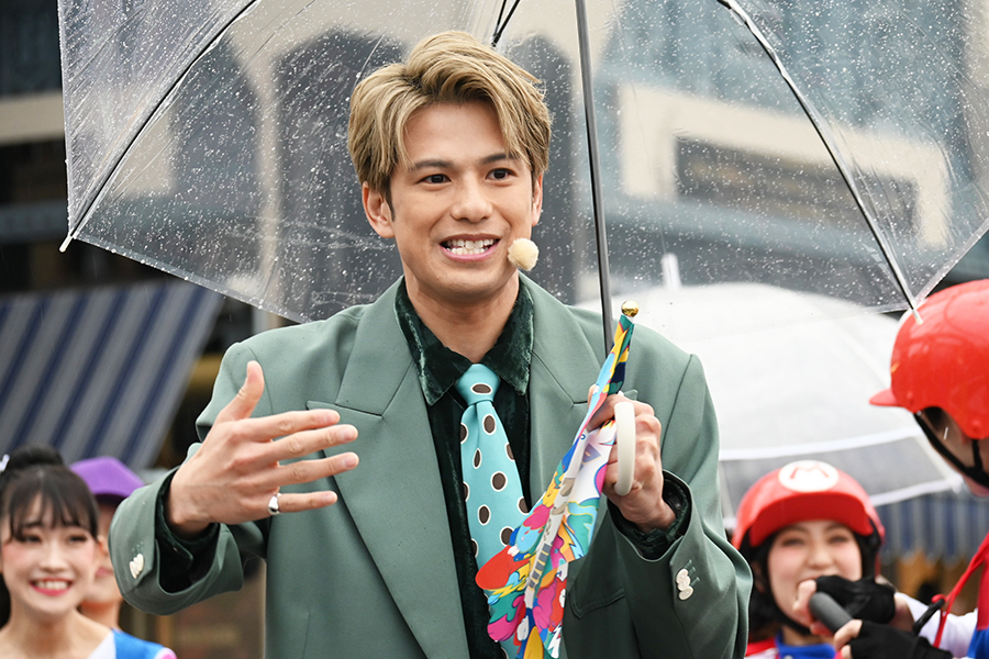 USJの開業25周年を記念した期間限定イベントに登場した森崎ウィン(3月3日・Lmaga.jp撮影)