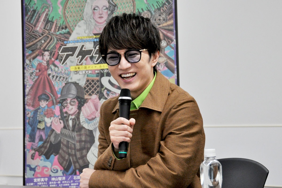 大阪でおこなわれた『アケチコ!~蒸気の黒ダイヤ、あるいは狂気の島~』の会見にて。神山智洋(WEST.)(4月3日・Lmaga.jp撮影)