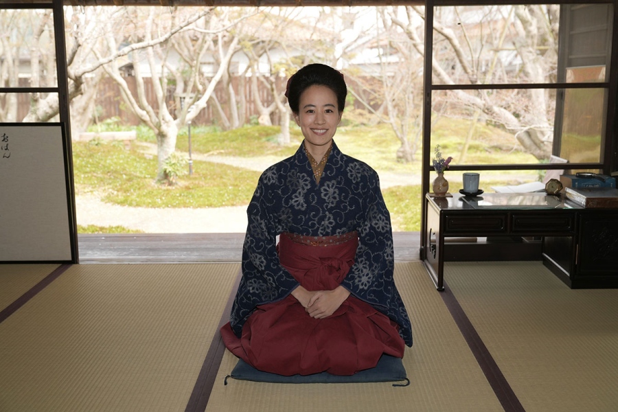 連続テレビ小説『ブラッサム』(NHK総合)の山口県岩国市でおこなわれたロケ報告会にて、主演の石橋静河 (C)NHK