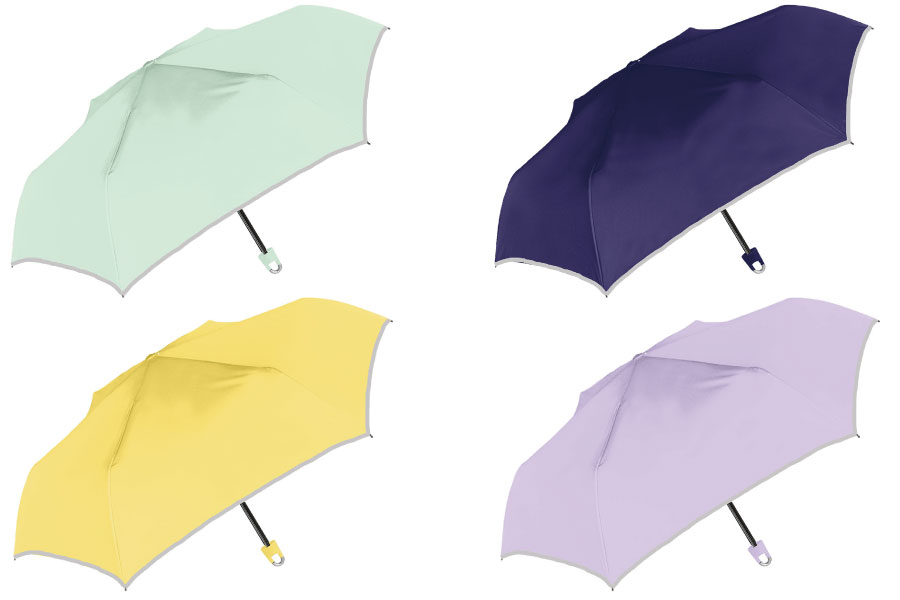セイバン「晴雨兼用折りたたみ傘」(1540円)は4色で登場