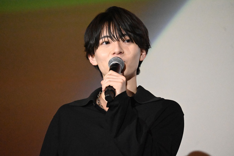 映画『おそ松さん 人類クズ化計画!!!!!?』の世界最速プレミア試写会で、トド松を演じた関西ジュニアの西村拓哉(5月25日・大阪市内)