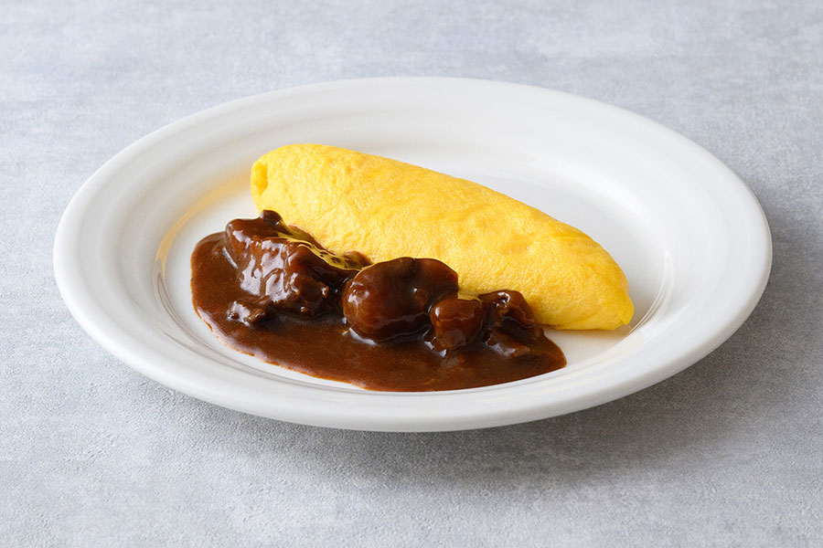 朝食ビュッフェの「オムレツ 牛すじデミグラスソース」