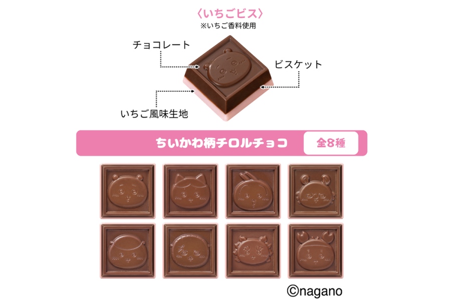 ちいかわ柄チロルチョコ(いちごビス)