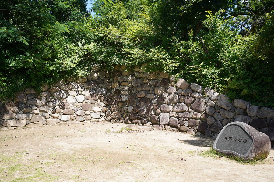 戦国時代当時から「国史跡 有岡城跡」に現存する石垣(6月10日撮影/Lmaga.jp)