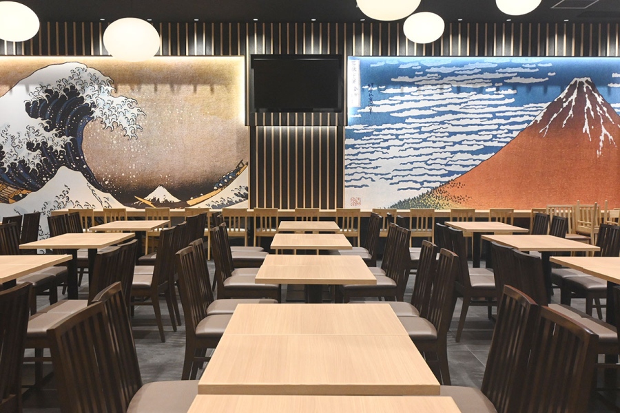 183席を擁するフードコート「和食 washoku」(5月29日撮影/関西国際空港第1ターミナル国際出国エリア)
