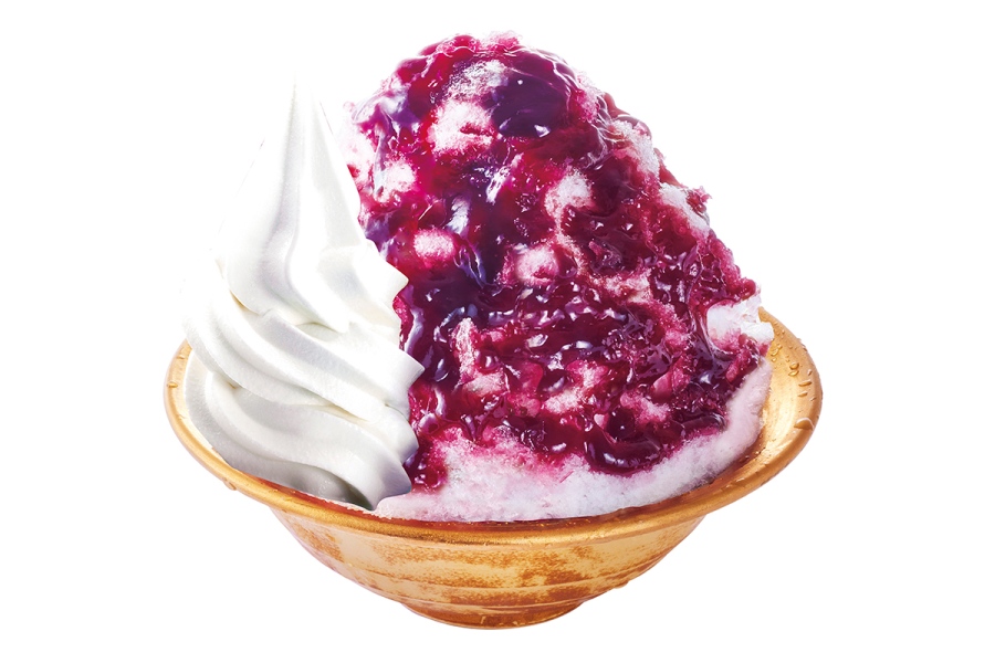 「コメダ珈琲店」のアサイーミックス氷※商品画像は「ソフトクリーム」をトッピングしたもの