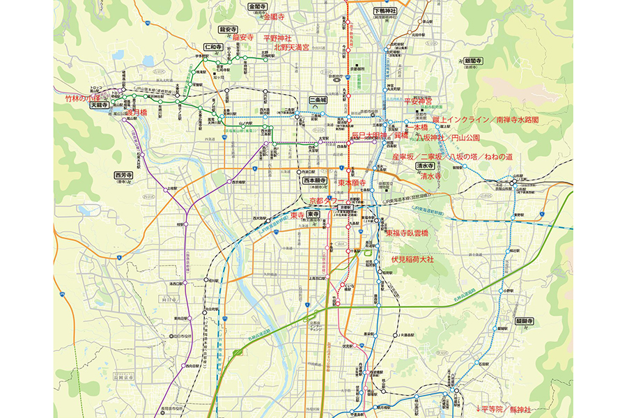 巡った場所の目安におおよそのポイントです、宇治は京都市外(tk2001/stock.adobe.com)
