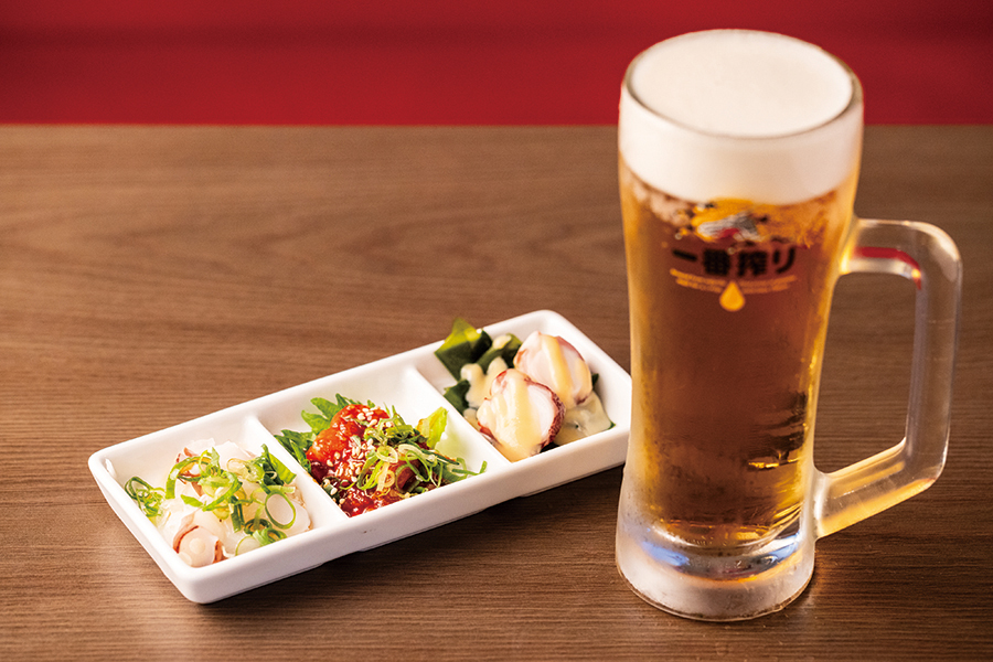 「多幸屋」の名物タコ料理3種セット