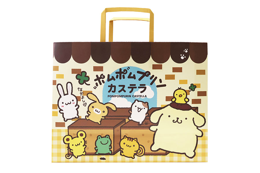 castellaginso_purin3 | Lmaga.jp ポムポムプリンと「チームプリン」が描かれたオリジナル紙袋(一部店舗限定)