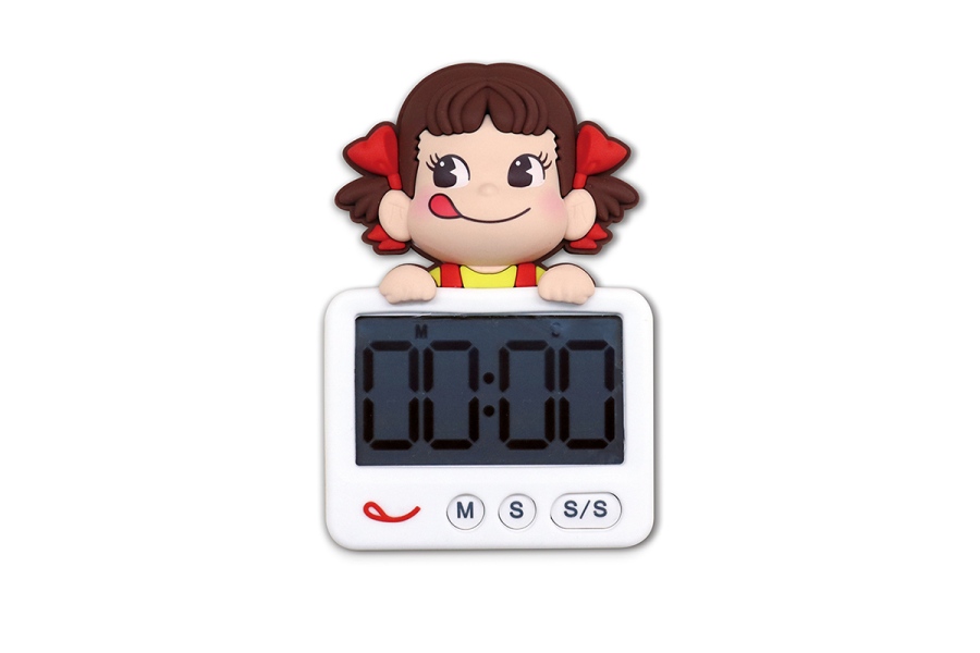 urahujiya_kitchentimer | Lmaga.jp ペコちゃん型のカバーがついたキッチンタイマー。不二家洋菓子店で税込3000円以上、商品を購入すると1個プレゼント