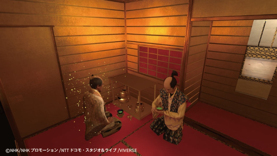 nhkvr_osakajo4 | Lmaga.jp NHKVR『サムライの見た夢~幻の豊臣大坂城~』のVR体験イメージ。大阪会場から登場、秀吉の「黄金の茶室」