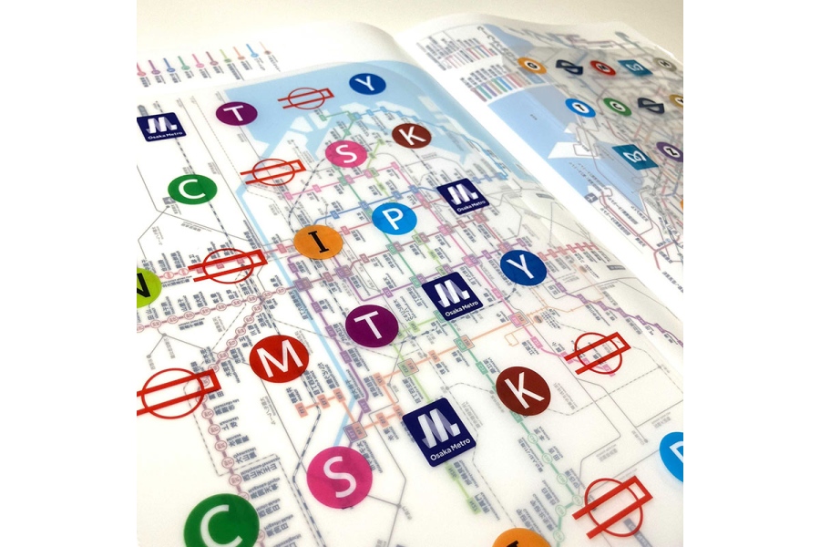 osakametro_nipponbashi_kyobashi_file3 | Lmaga.jp 東京メトロ×Osaka Metro コラボ 路線図クリアファイル(Wポケット)650円